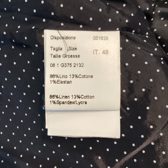 Piazza Sempione Linen Blend 3 Button Blazer Size IT48 Navy Blue - Picture 7 of 7